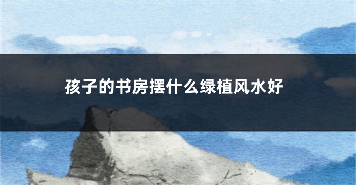 孩子的书房摆什么绿植风水好