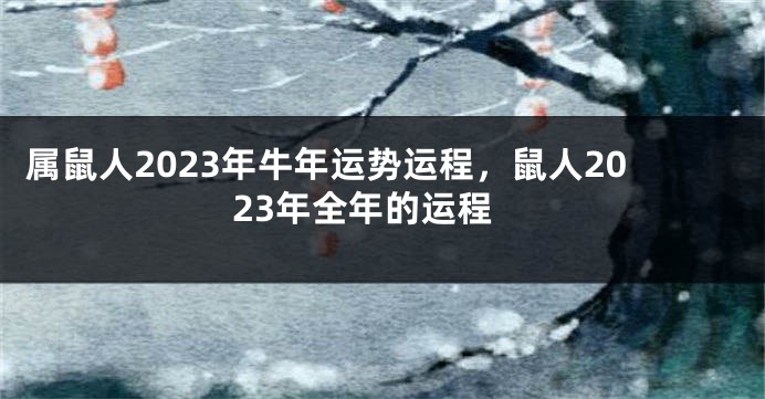 属鼠人2023年牛年运势运程，鼠人2023年全年的运程