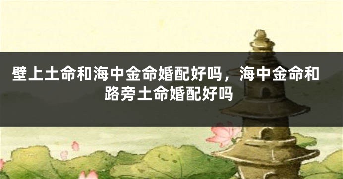 壁上土命和海中金命婚配好吗，海中金命和路旁土命婚配好吗