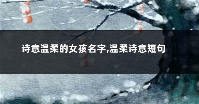 诗意温柔的女孩名字,温柔诗意短句