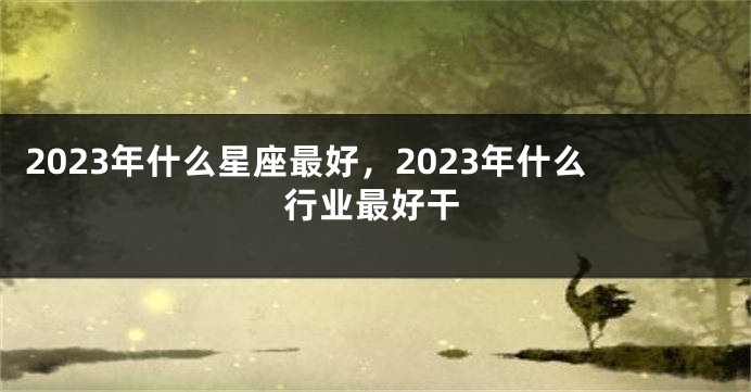 2023年什么星座最好，2023年什么行业最好干