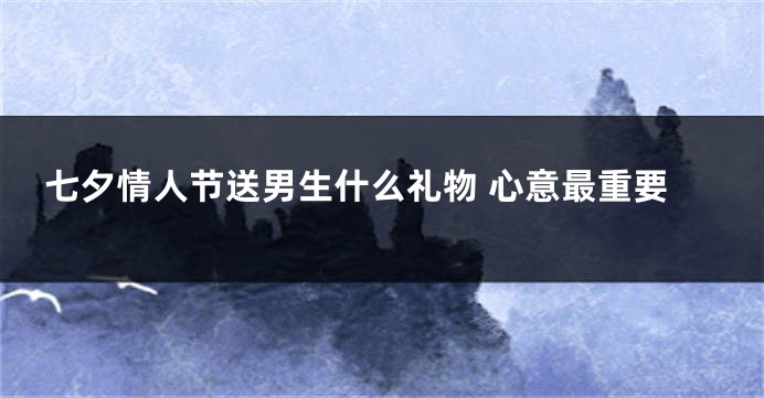 七夕情人节送男生什么礼物 心意最重要
