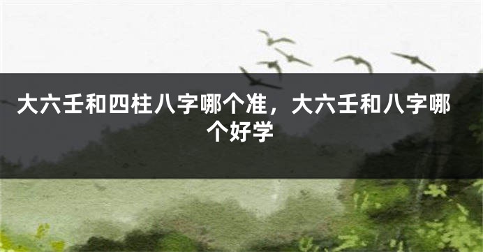 大六壬和四柱八字哪个准，大六壬和八字哪个好学