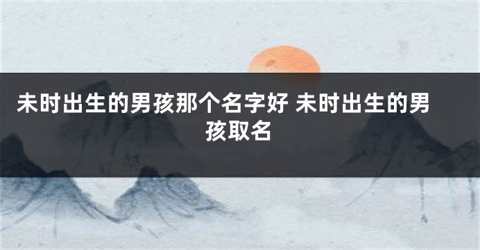 未时出生的男孩那个名字好 未时出生的男孩取名
