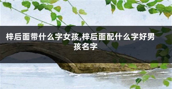梓后面带什么字女孩,梓后面配什么字好男孩名字