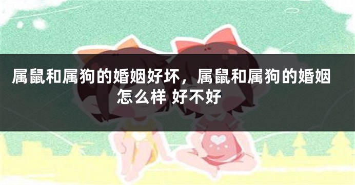 属鼠和属狗的婚姻好坏，属鼠和属狗的婚姻怎么样 好不好