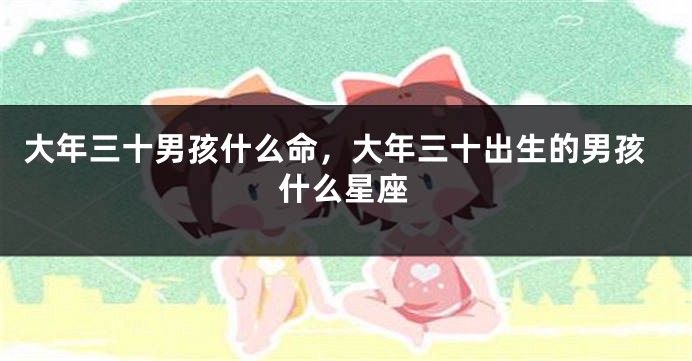大年三十男孩什么命，大年三十出生的男孩什么星座