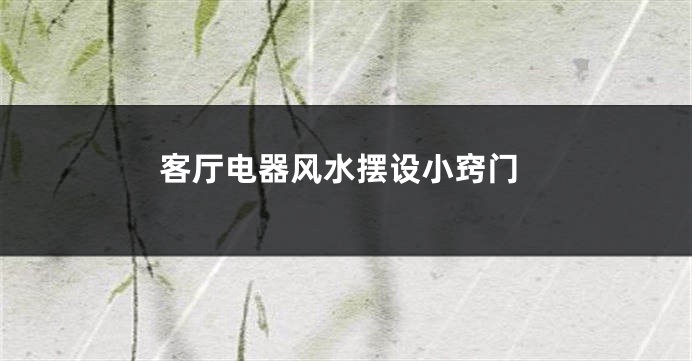 客厅电器风水摆设小窍门