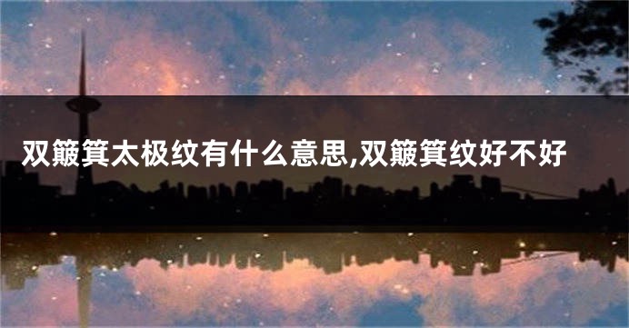 双簸箕太极纹有什么意思,双簸箕纹好不好