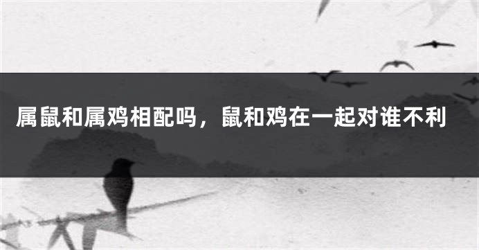 属鼠和属鸡相配吗，鼠和鸡在一起对谁不利