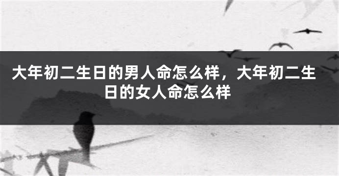 大年初二生日的男人命怎么样，大年初二生日的女人命怎么样