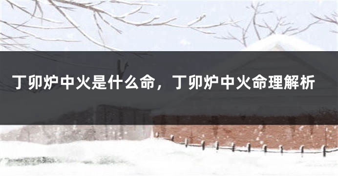 丁卯炉中火是什么命，丁卯炉中火命理解析
