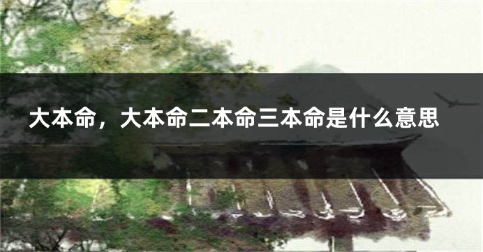 大本命，大本命二本命三本命是什么意思