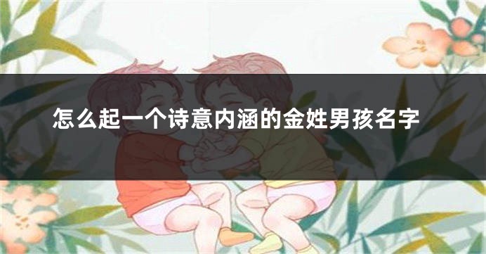 怎么起一个诗意内涵的金姓男孩名字
