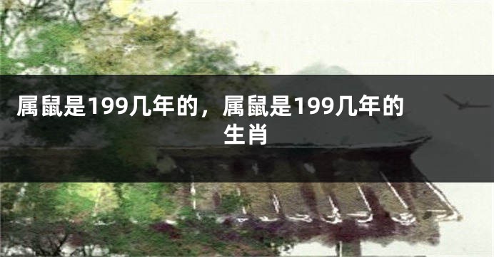 属鼠是199几年的，属鼠是199几年的生肖