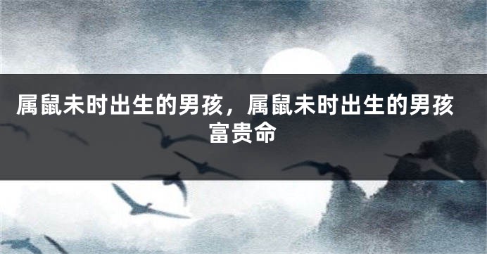 属鼠未时出生的男孩，属鼠未时出生的男孩富贵命