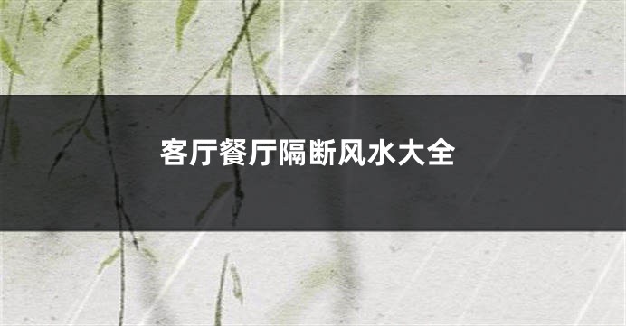 客厅餐厅隔断风水大全