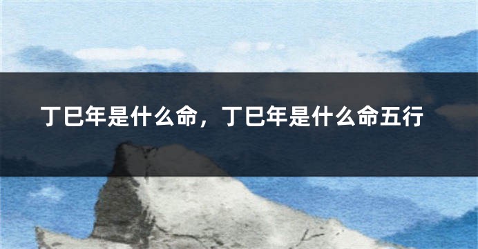 丁巳年是什么命，丁巳年是什么命五行