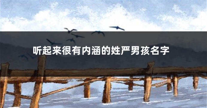 听起来很有内涵的姓严男孩名字
