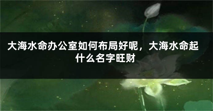 大海水命办公室如何布局好呢，大海水命起什么名字旺财