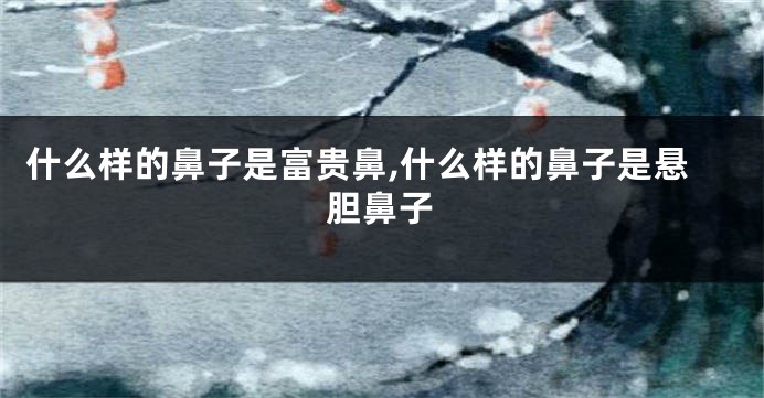 什么样的鼻子是富贵鼻,什么样的鼻子是悬胆鼻子
