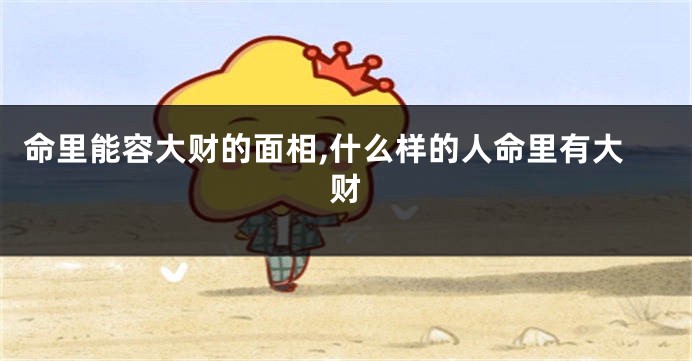 命里能容大财的面相,什么样的人命里有大财