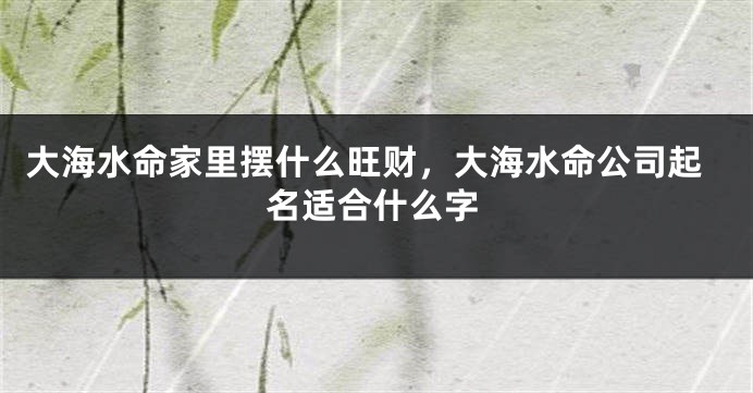 大海水命家里摆什么旺财，大海水命公司起名适合什么字
