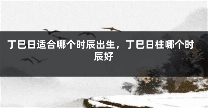 丁巳日适合哪个时辰出生，丁巳日柱哪个时辰好