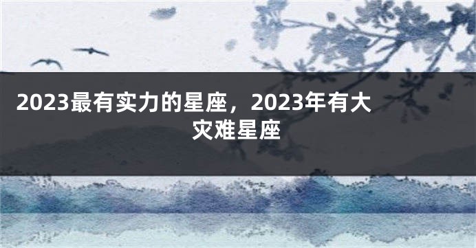 2023最有实力的星座，2023年有大灾难星座