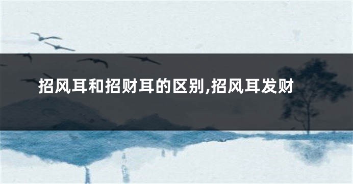 招风耳和招财耳的区别,招风耳发财