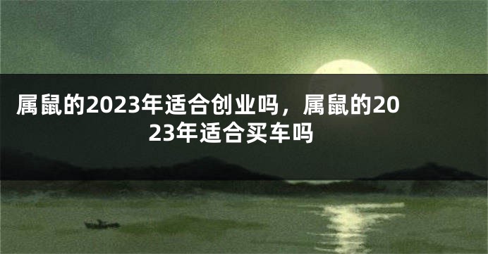 属鼠的2023年适合创业吗，属鼠的2023年适合买车吗