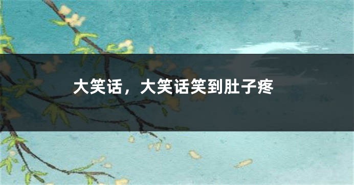 大笑话，大笑话笑到肚子疼