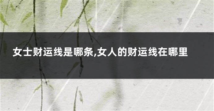 女士财运线是哪条,女人的财运线在哪里