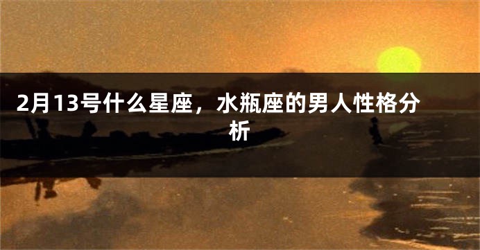 2月13号什么星座，水瓶座的男人性格分析
