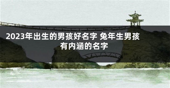 2023年出生的男孩好名字 兔年生男孩有内涵的名字