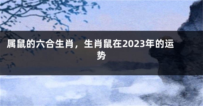 属鼠的六合生肖，生肖鼠在2023年的运势