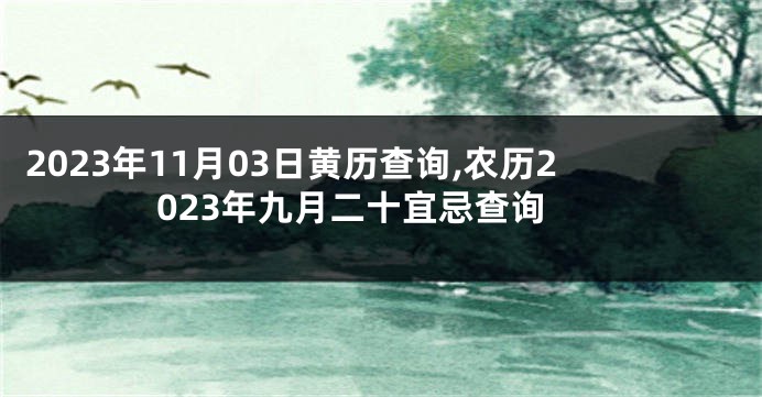 2023年11月03日黄历查询,农历2023年九月二十宜忌查询