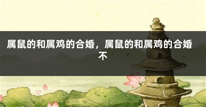 属鼠的和属鸡的合婚，属鼠的和属鸡的合婚不