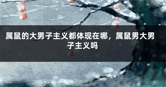 属鼠的大男子主义都体现在哪，属鼠男大男子主义吗