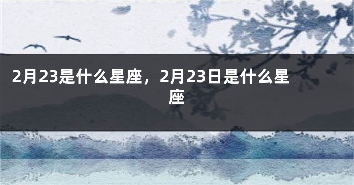 2月23是什么星座，2月23日是什么星座
