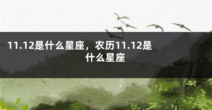 11.12是什么星座，农历11.12是什么星座