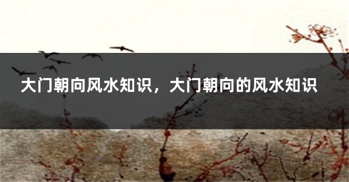 大门朝向风水知识，大门朝向的风水知识
