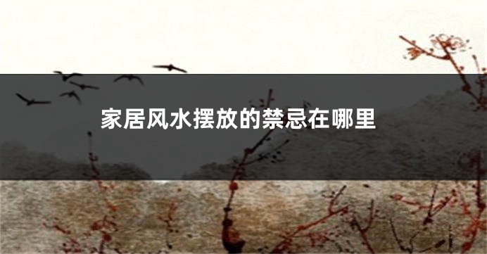 家居风水摆放的禁忌在哪里