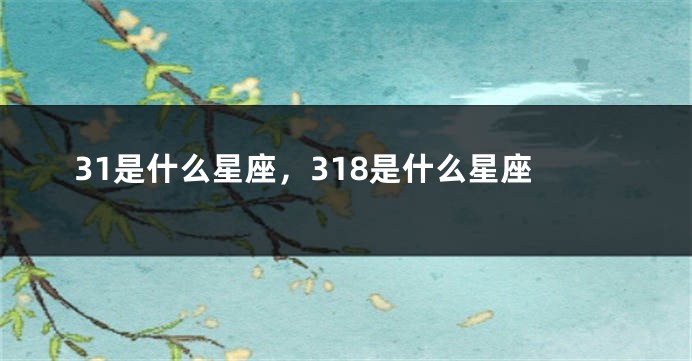 31是什么星座，318是什么星座