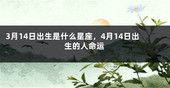 3月14日出生是什么星座，4月14日出生的人命运