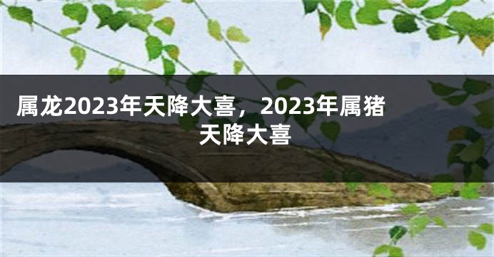 属龙2023年天降大喜，2023年属猪天降大喜
