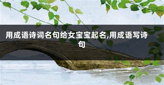 用成语诗词名句给女宝宝起名,用成语写诗句