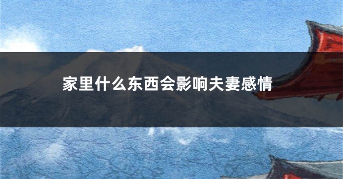 家里什么东西会影响夫妻感情