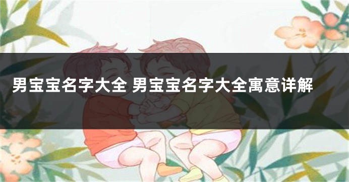 男宝宝名字大全 男宝宝名字大全寓意详解