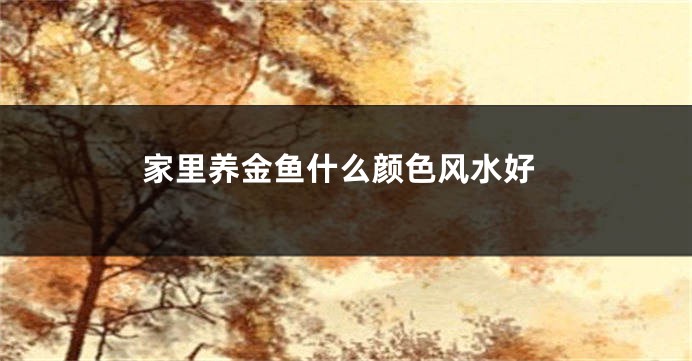 家里养金鱼什么颜色风水好